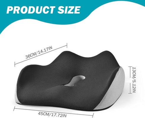 Meyrwoy Seat Cushion Cover Memory Foam with Hole Office Chair Cushion Pressure Relief Orthopedic Seat Cushion Washable