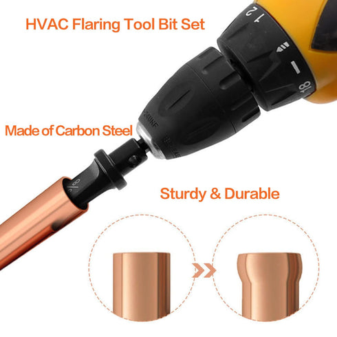Swedge Tool HVAC Swaging Set - 12Pcs Copper Pipe Expander & Flaring Tool Bit Set for Precision Hand Tools