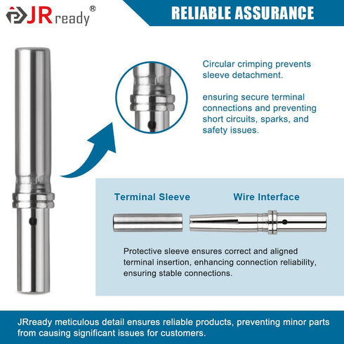 JRready Deutsch DT Solid Contacts Terminal Kit, Size 16, ST6364-050, Electrical Connectors, Pin 0460-202-16141, Socket