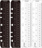 JKJF 4 Pcs Plastic Page Marker Snap-in Bookmark Ruler for A5 Size 6-Hole Notebook Filler - Clear & Black