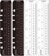 JKJF 4 Pcs Plastic Page Marker Snap-in Bookmark Ruler for A5 Size 6-Hole Notebook Filler - Clear & Black