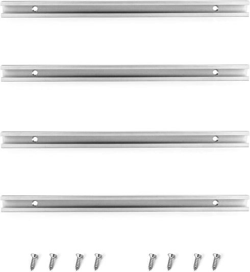 QWORK 12" T-Track, 4 Pack Aluminum Double Track with Mounting Holes for Woodworking
