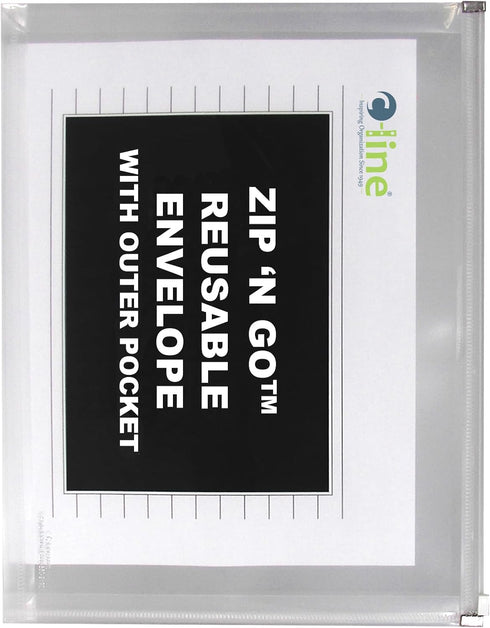 C-Line Zip 'N Go Expanding Portfolio, Letter Size, 200-Sheet Capacity, Clear, 3 per Pack