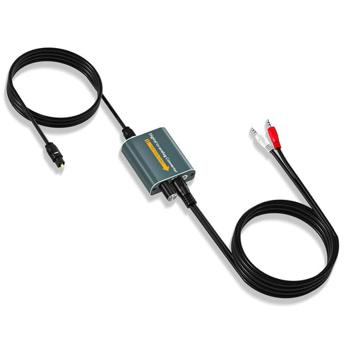 Optical to RCA Adapter 192kHz DAC Digital to Analog Audio Converter with