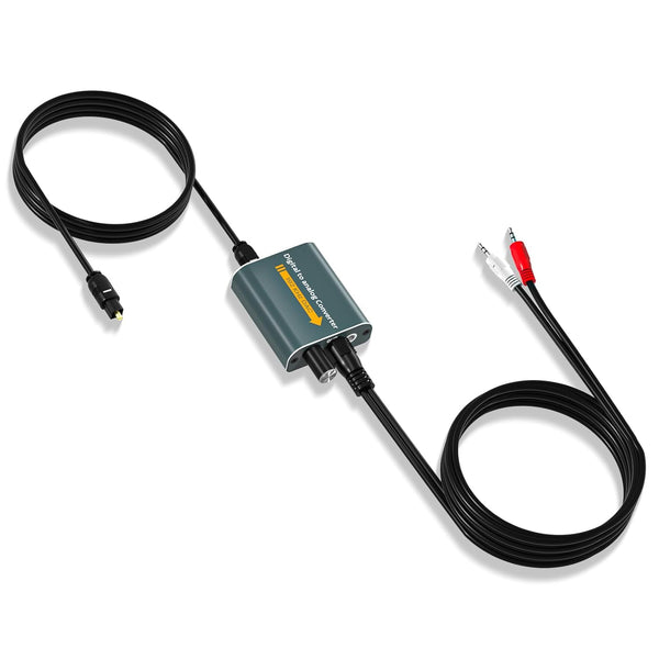 Optical to RCA Adapter 192kHz DAC Digital to Analog Audio Converter with