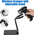 Rabitpos 1D 2D 2.4G CMOS QR Code Scanner with Foldable Stand, Barcode Scanner Wireless & USB Wired Connection, Handheld