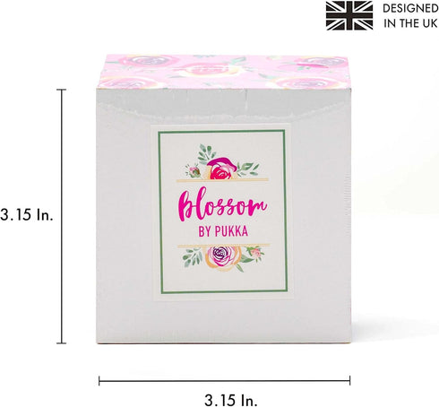 Pukka Pad Blossom Memo Block - 3-Pack, 500 Sheets of White 70GSM Note Paper, 3.15 x 3.15 Inches
