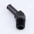 3/8" NPT Male to 1/2" Hose Barb Fitting Adapter, 45 Degree Aluminum Black for 8AN Hose