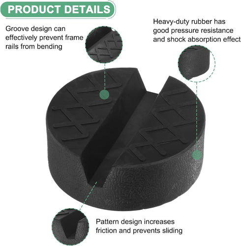 2-Pack 2.5 Inch Pinch M METERXITY Floor Jack Rubber Pad, Dia Universal Rail Weld Stand Jack Round Pad Adapter