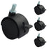 MangoOrder 4-Pack 360-Degree Swivel Caster Wheels with Threaded Stem and Brake, Floor-Protecting Nylon Rolling Wheels