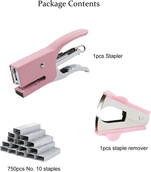 Small Hand-held Stapler Set, Mini Desktop Stapler for Office, School, Home or Travel Use, 15 Sheet Capacity, 750 Pcs