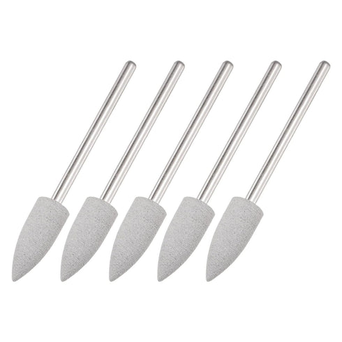 uxcell 5 Pcs Silicone Rubber Grinding Buffing Wheels, 150 Grits, 6mm Dia Pointed Polishing Head for Electric Rotary Tool