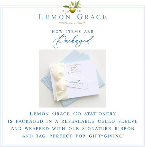 Lemon Grace Set, AS-2319 Co - Personalized Patriotic Stationery, USA Stationary Cards and Envelopes Note Cards