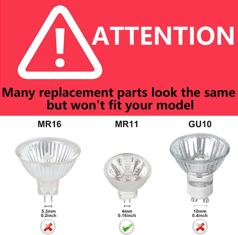 4 Pack 3W MR11 LED Landscape Light Bulbs, Low Voltage 12V, 20W Halogen Replacement, GU4 Bi-Pin Base, Soft White 3000K