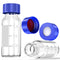 Autosampler Vials, 100 Pcs 2ml HPLC Sample Vials, Clear Glass Bottles with Write-on Spot and Graduations, 100 Pcs Blue