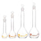 OLYCRAFT 4pcs Volumetric Flask Set, 10ml/25ml/50ml/100ml with Glass Cap for Laboratory Projects