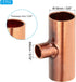 PATIKIL 5/8" x 5/16" x 5/8" ID Reducing Tee Copper Fitting, 5pcs 99.9% Pure Copper Pipe Connector