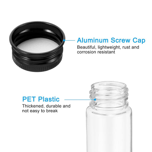 PATIKIL 80ml Plastic Test Tubes with Screw Caps, 15Pcs Flat Bottom Tubes for Scientific Party Decoration