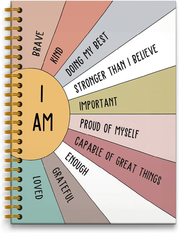 Boho Positive Affirmations Journaling Notebooks, Spiral 5.5×8.3, Inspirational Mental Health Therapy Journal