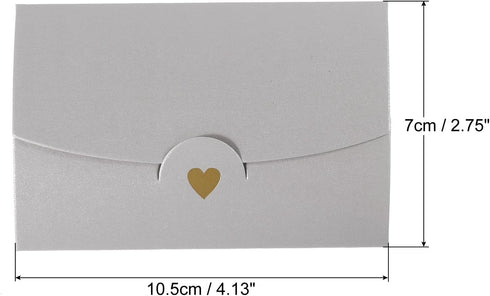 PATIKIL Mini Envelopes, 12 Pack Small Gift Card Holders, Retro Gold Heart Business Invitation Envelopes