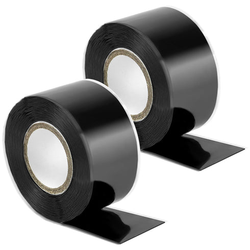 QWORK Self-Fusing Silicone Tape, 1 Inch x 10 Feet Each, 2 Rolls for Leak Repair and Anti-Skid