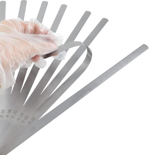 Metric Feeler Gauge Gap Measurement Tool, 12-inch Long 17 Blades 0.02-1.00mm Thickness