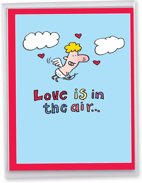 NobleWorks Large Valentines Day Card Funny (8.5 x 11 Inch), Vday Humor Big Greeting Notecard for Valentine