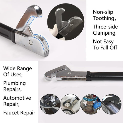 Mini Adjustable Plumbing Wrench, 4 Inch, Multi-Shape Adaptation Hand Tool, Black