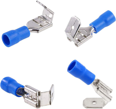 Glarks 100pcs 16-14 Gauge Semi Insulated Piggy Back Spade Electrical Connectors, Quick Splice Crimp Terminals