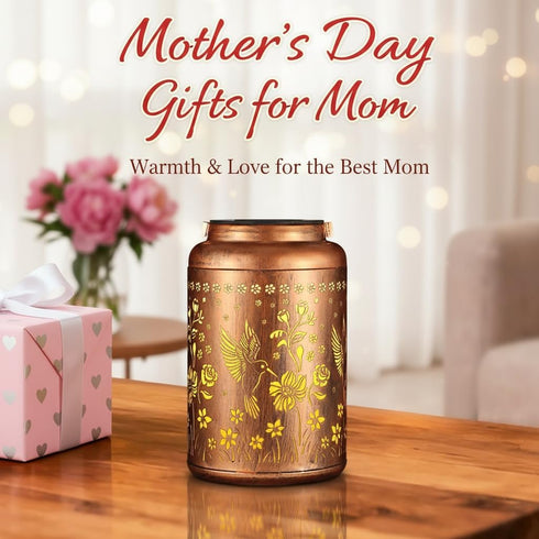 Hummingbird Solar Lanterns Outdoor Waterproof Garden Decor Gifts for Women Mom Grandma Hanging Solar Lights Metal Solar