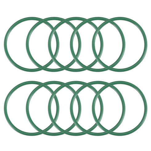 uxcell Fluorine Rubber O-Rings, Green, Pack of 10, 39mm OD 35mm ID 2mm Width FKM Seal Gasket for Plumbing Machinery