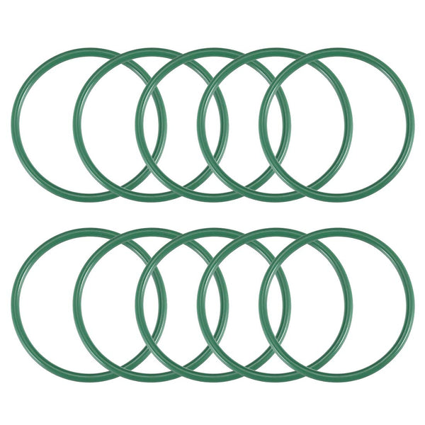 uxcell Fluorine Rubber O-Rings, Green, Pack of 10, 39mm OD 35mm ID 2mm Width FKM Seal Gasket for Plumbing Machinery