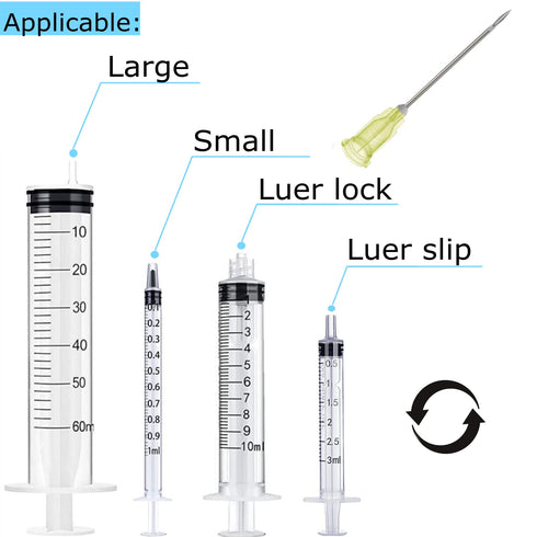 100PCS 20Ga 1Inch Syringe Needles with Cap, Individually Sealed Lab Dispensing Accessories