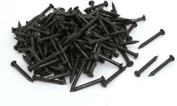 uxcell Hardware Nails 1-inch Length Carbon Steel Point Tip Wall Cement Nails (Black, 200pcs)