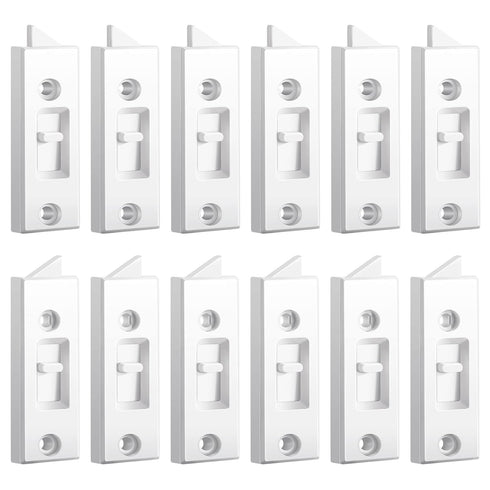 Window Latch Locks, 12 Pieces Plastic Spring Loaded Tilt Latch for Sliding Window Replacement