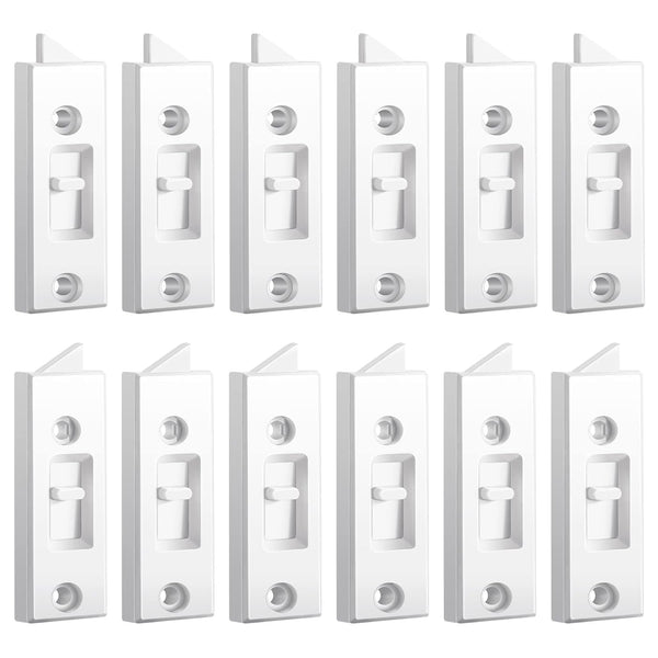 Window Latch Locks, 12 Pieces Plastic Spring Loaded Tilt Latch for Sliding Window Replacement