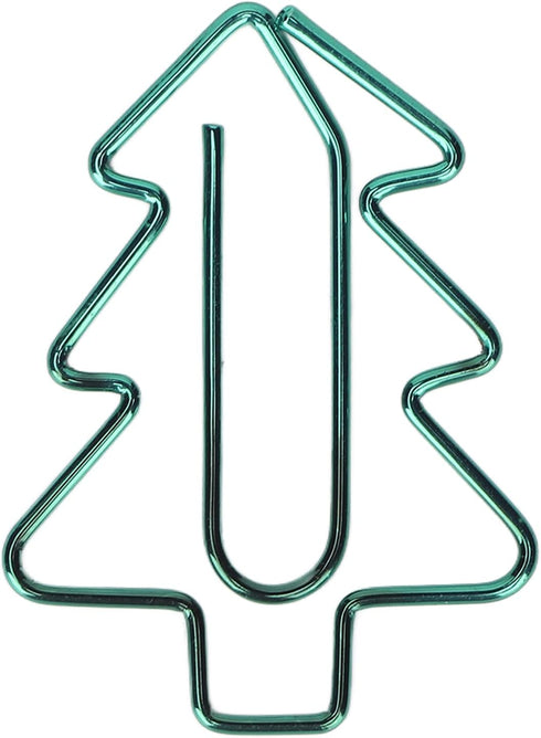 Tree Shaped Paper Clips, 100Pcs Mini Cute Hollow Electroplated Metal Clips for Document Sorting