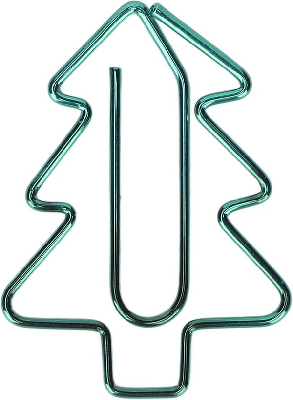 Tree Shaped Paper Clips, 100Pcs Mini Cute Hollow Electroplated Metal Clips for Document Sorting