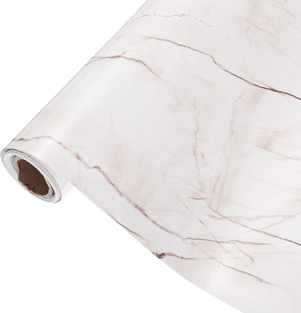 uxcell Marble Contact Paper, 15.7"x118" Self-Adhesive Peel and Stick Wallpaper for Kitchen Countertop