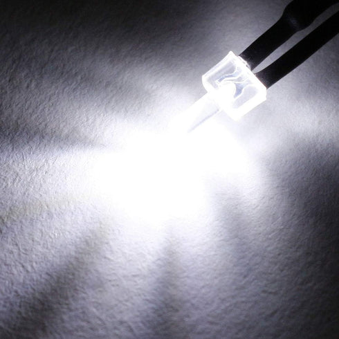 uxcell 1Pcs 2mm Pre Wired LED, White DC6-12V Clear Lens Light Emitting Diodes