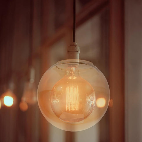 5.11 Inch Luxshiny Globe Glass Lamp Shade Clear Replacement for Pendant Light Fixtures Decorative Round Lampshade