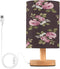 ALAZA Pink Rose Floral on Black Background Table Lamp for Bedroom USB