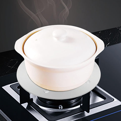 Heat Conduction Plate for Gas Stove, Stainless Steel Induction Adapter with Removable Handle, 6.3 Inch