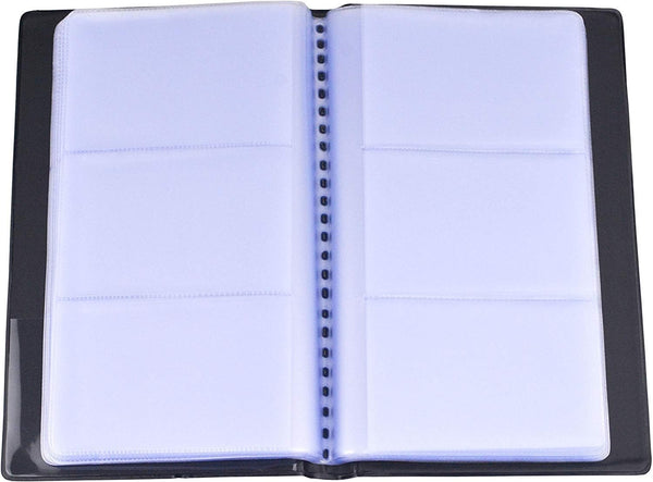 SAMYO Business Card Book Holder - Name Card Organizer for 240 Cards, Professional Office Journal, Black (2 Pack)