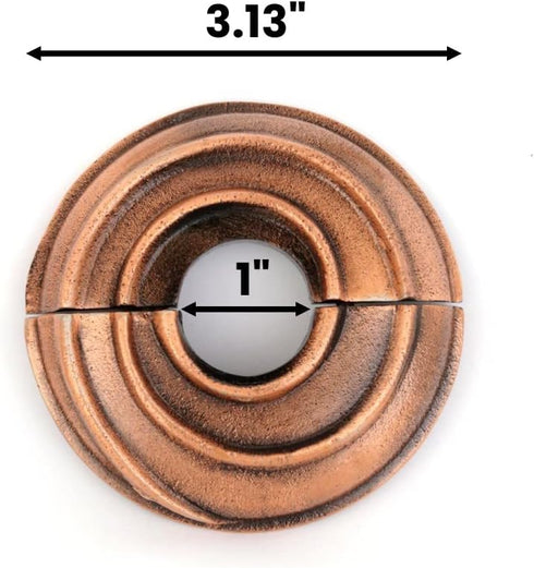 Renovators Supply Manufacturing Escutcheon Plate, 3.13 in OD, 1/2 in IPS, Antique Copper Finish Aluminum