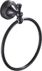 Oil Rubble Bronze Brass Bath Towel Ring, Wall Mounted Black Bathroom Hardware Accessories with Pattern Carving Design