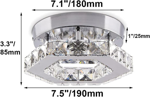 Mini Chandelier Crystal LED Ceiling Light Fixture Modern Pendant Lamp Semi Flush Mount Crystal Ceiling Lighting