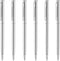 Unibene 6 Pack Slim Stainless Steel Retractable Ballpoint Pens, Medium Point (1 mm) - Black Ink Gift Set