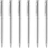 Unibene 6 Pack Slim Stainless Steel Retractable Ballpoint Pens, Medium Point (1 mm) - Black Ink Gift Set