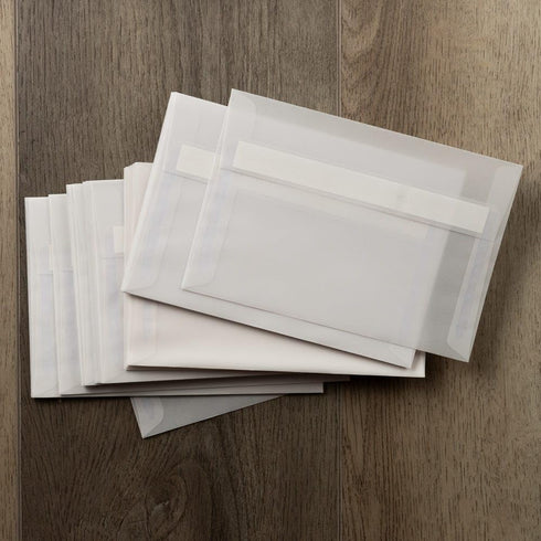 LUXPaper A8 Invitation Envelopes, 50 Qty, Clear Translucent, 5 1/2 x 8 1/8, Perfect for Invitations, Announcements